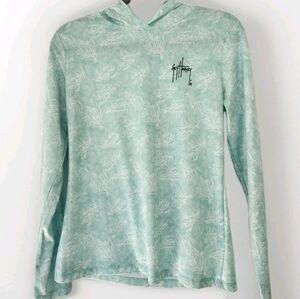 NEW Guy Harvey Hooded Shirt Mens Medium Fishing Performance Long Sleeve Hoodie